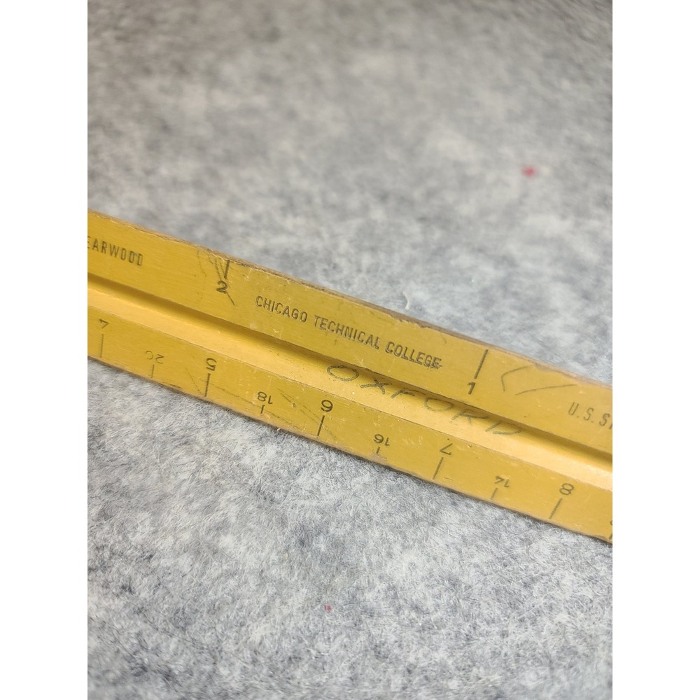 Vintage Oxford Pearwood Triangular Architect Scale Ruler West Germany 12 Inch